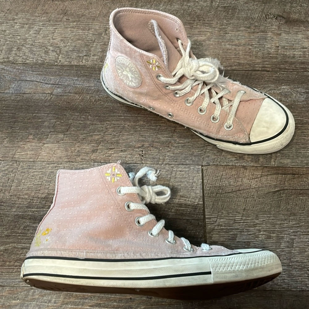 Converse floral embroidered high top sneakers